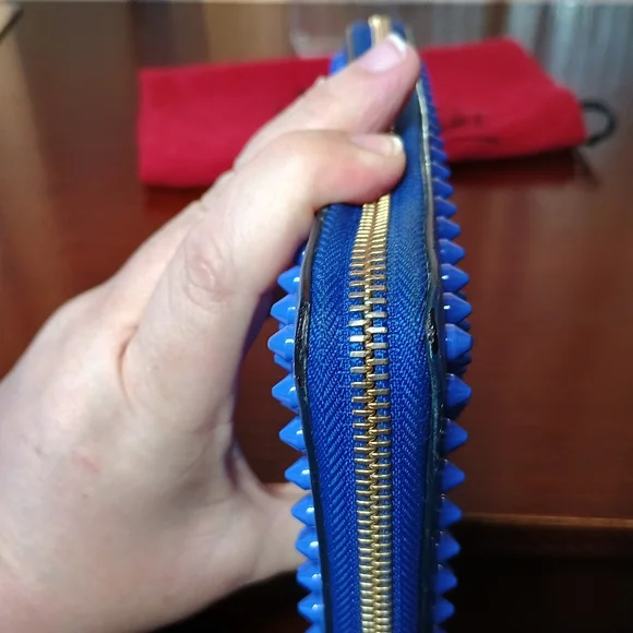 Christian Louboutin Panettone blue spiked long wallet - Picture 4 of 12